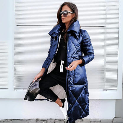 Manteau Hiver Épais Doublé avec Poches et Fermeture Éclair