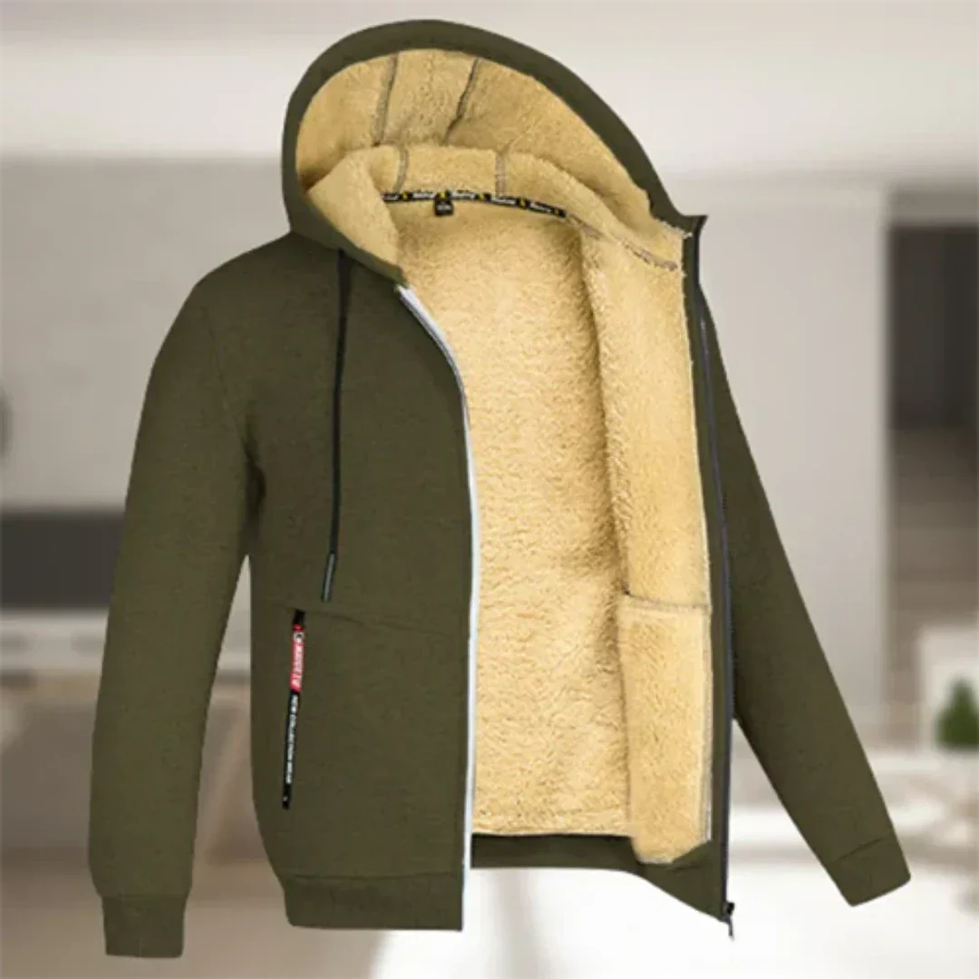Veste Hiver Homme Zippée avec Capuche Réversible