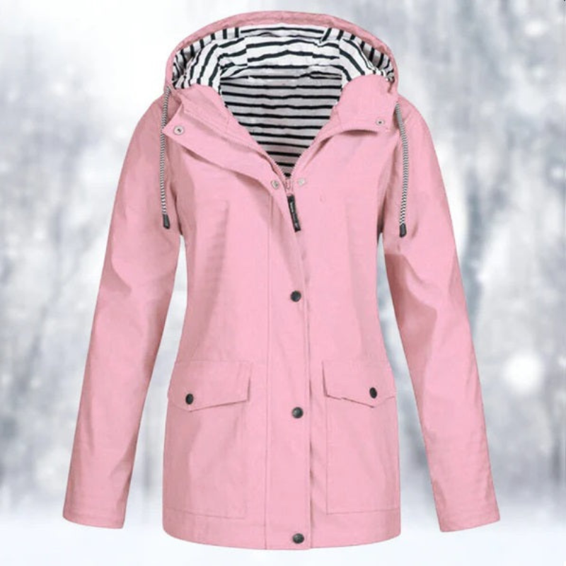 Veste femme à capuche avec fermeture éclair et poches avant