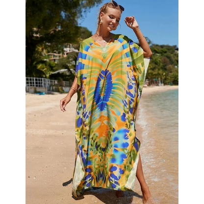 Kaftan Décontracté Col en V Été Léger