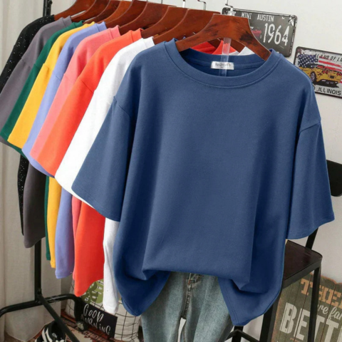 T-shirt femme oversize en coton doux et confortable