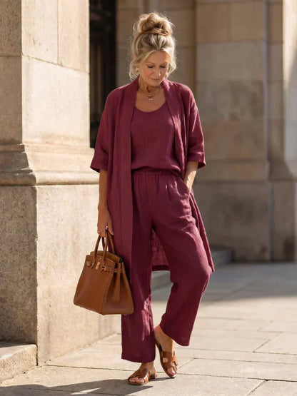 Ensemble Femme Kimono Fluide et Pantalon Ample