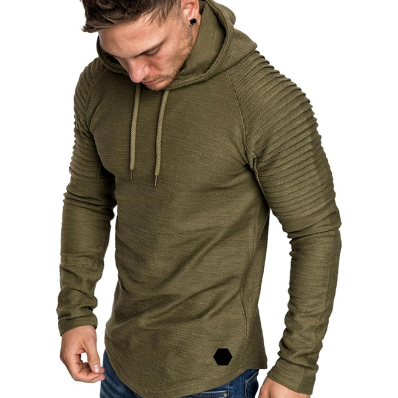 Sweat à Capuche Homme Streetwear avec Manches Côtelées
