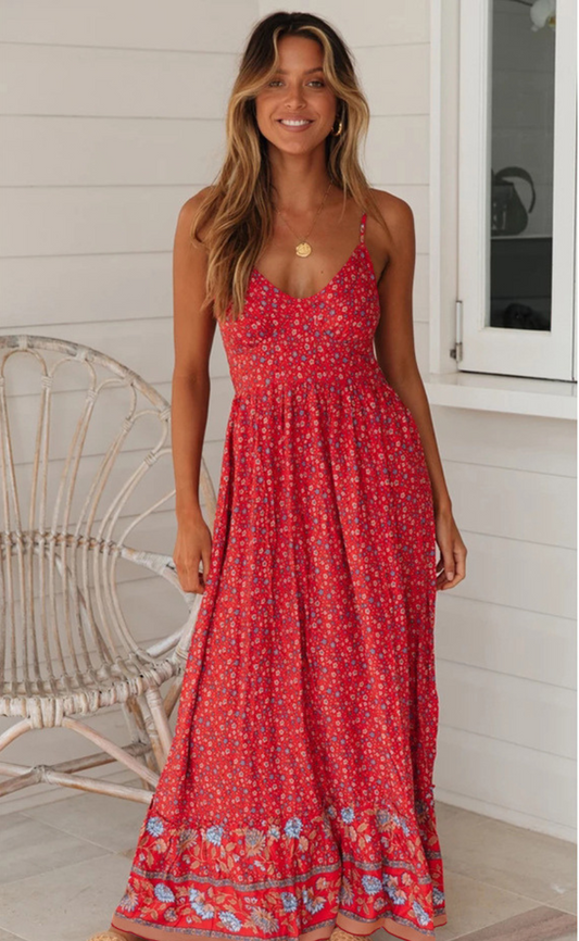 Robe de Plage Bohème à Bretelles pour Femme - PanierRoyale
