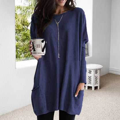 Pull Femme Grand Taille avec Poches pour Hiver