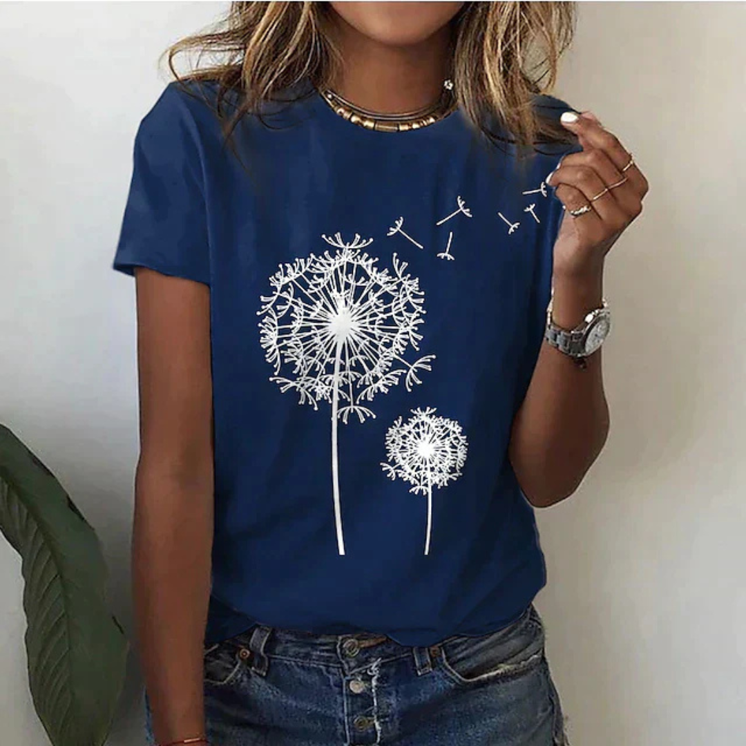 T-shirt Femme Décontracté Manches Courtes Imprimé - PanierRoyale