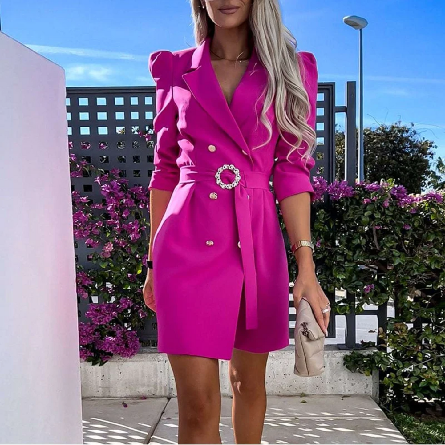 Veste Blazer Féminine Élégante - Style Classique avec Ceinture Adjustale