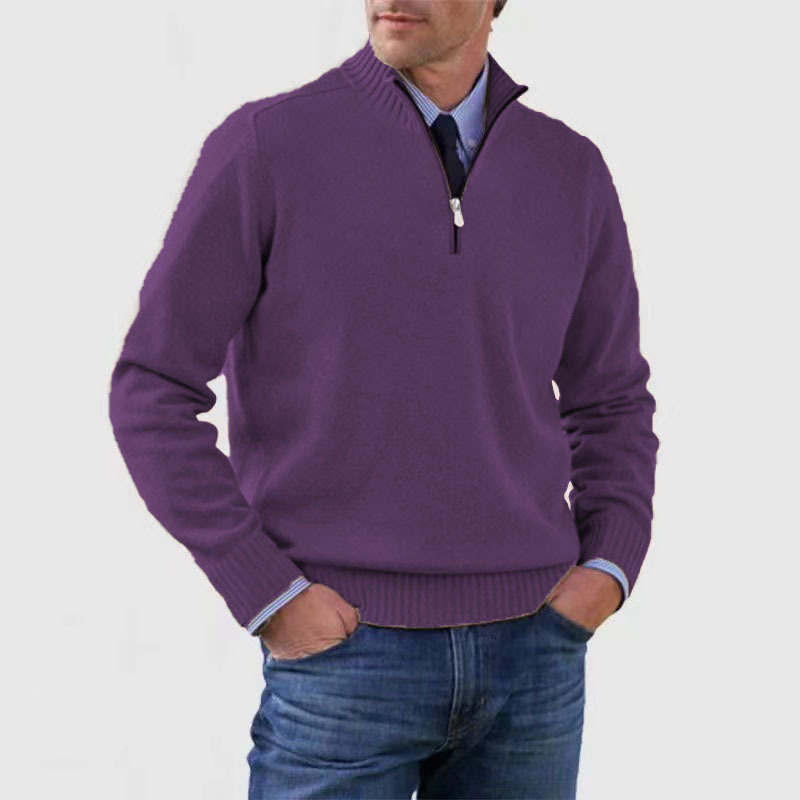 Pull Homme Rouge Bordeaux en Laine Douce