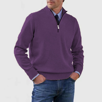 Pull Homme Rouge Bordeaux en Laine Douce