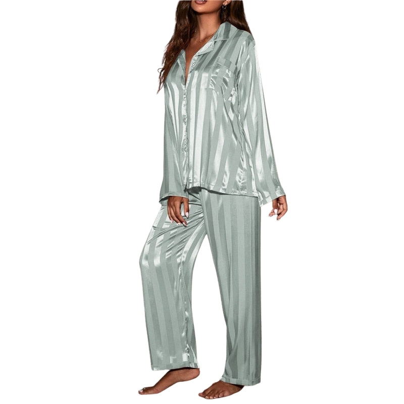 Pyjama Femme Confortable à Manches Longues