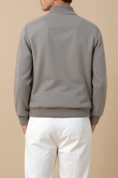 Veste Bomber Homme Noir et Gris Cuir