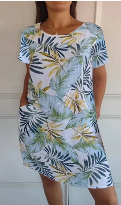 Robe fluide Femme Imprimé Végétal Poches