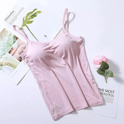 Camisole Femme avec Soutien-gorge Intégré Maille Respirante Maintien