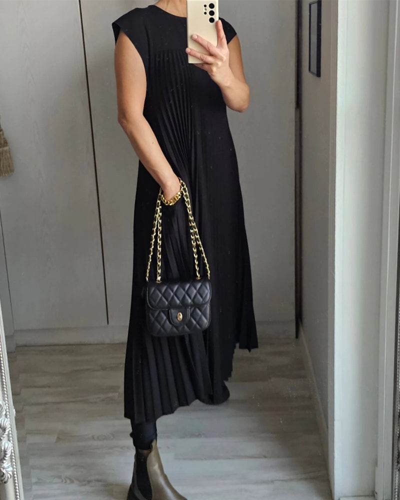 Robe longue Femme Tissu confortable Coupe fluide avec poches