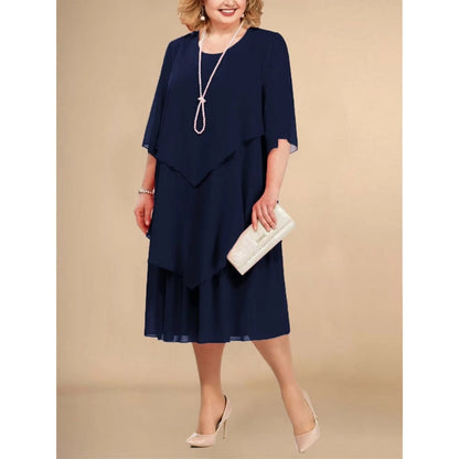 Robe Femme Élégante à Volants avec Manches Longues