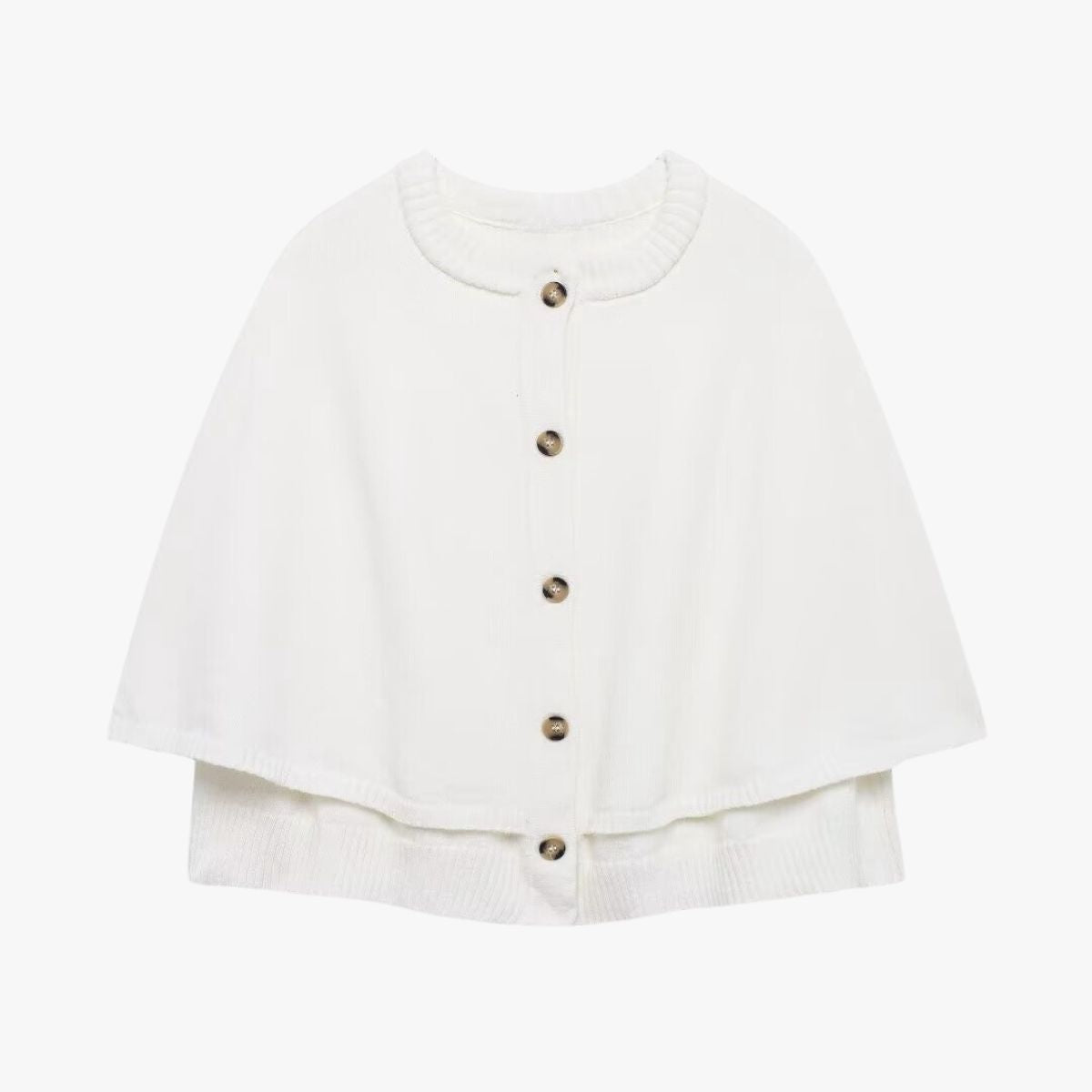 Chloé | Écharpe Cape à Boutons et Ourlet Dégradé