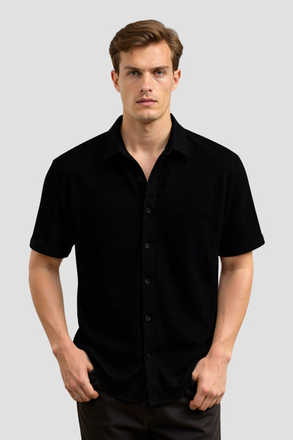 Chemise Lin Cuir Court Manches Été