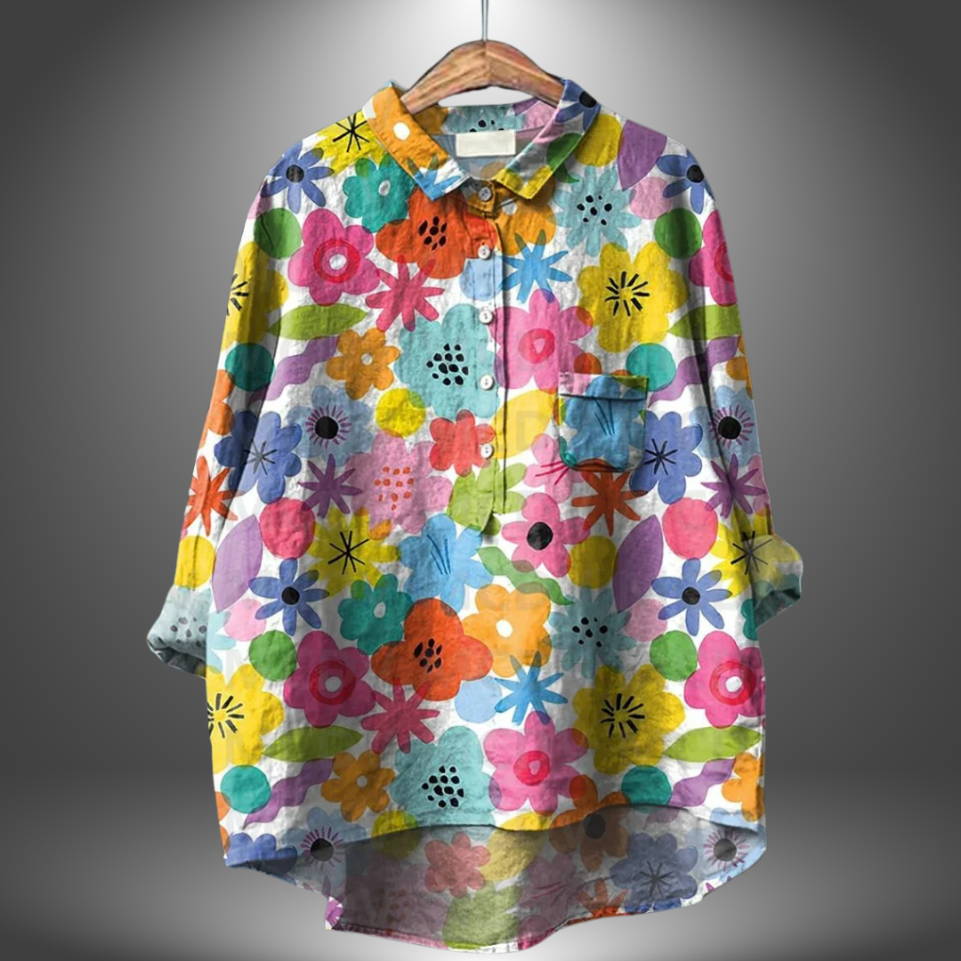 Chemise Manches Courtes Florale Femme Élégante