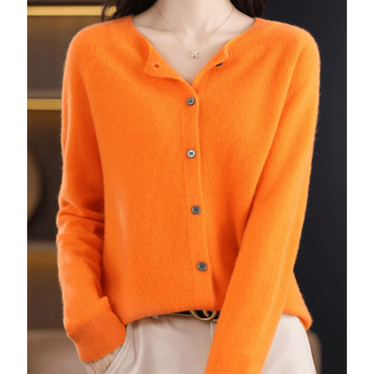Cardigan En Cachemire Col Rond Pour Femme | Boutonné Devant