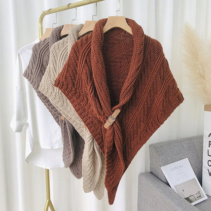 Écharpe Femme Tricotée Brun Cachemire Hiver