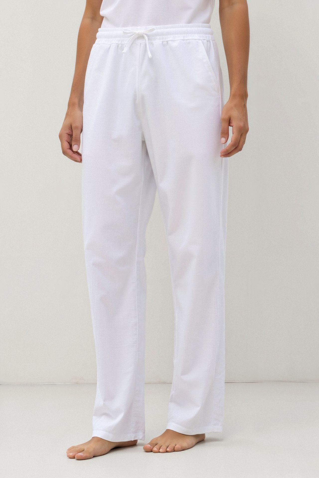 Pantalon de survêtement Homme Blanc avec Cordons de Serrage - BerlinGlamour