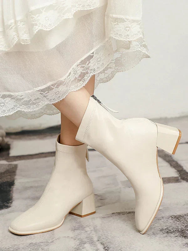 Bottes Femmes Chaussures Zippées Confort pour Tous les Jours