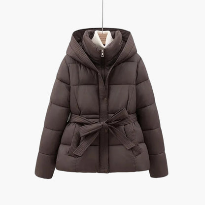 Doudoune Hiver Femme À Ceinture et Doublure Chaude
