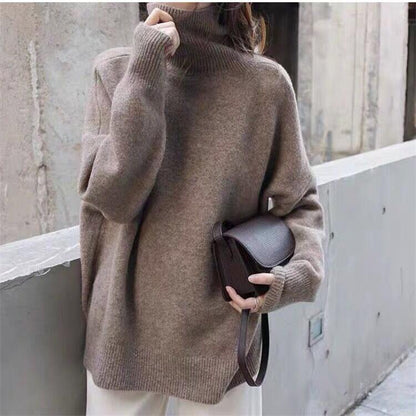 Pull Femme Col Roulé Laine Mérinos Chaud
