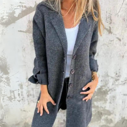 Manteau Femme Hiver Long Doublé Boutonné