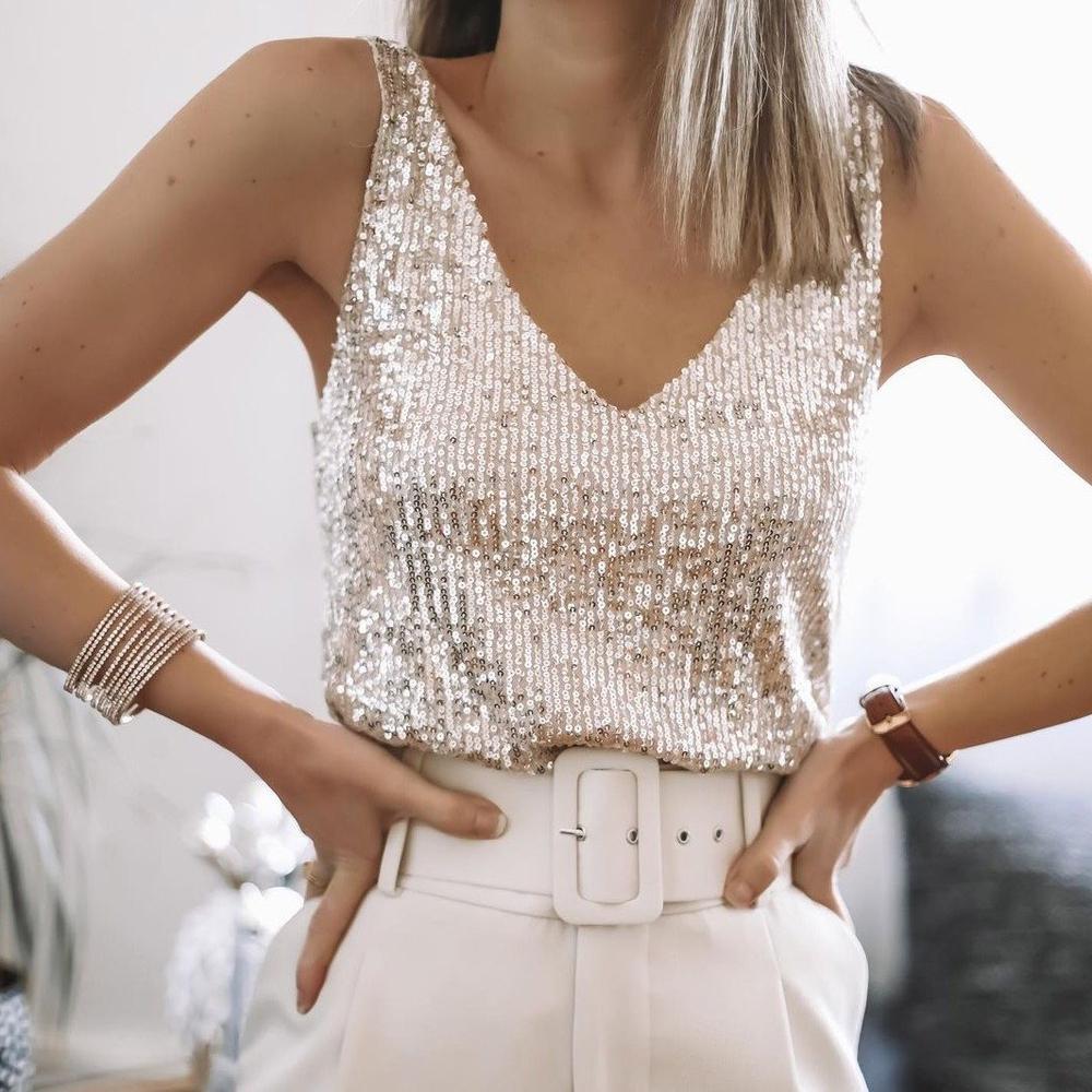 Top de soirée femme paillettes brillant - PanierRoyale
