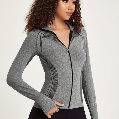 Veste de sport sans couture zippee