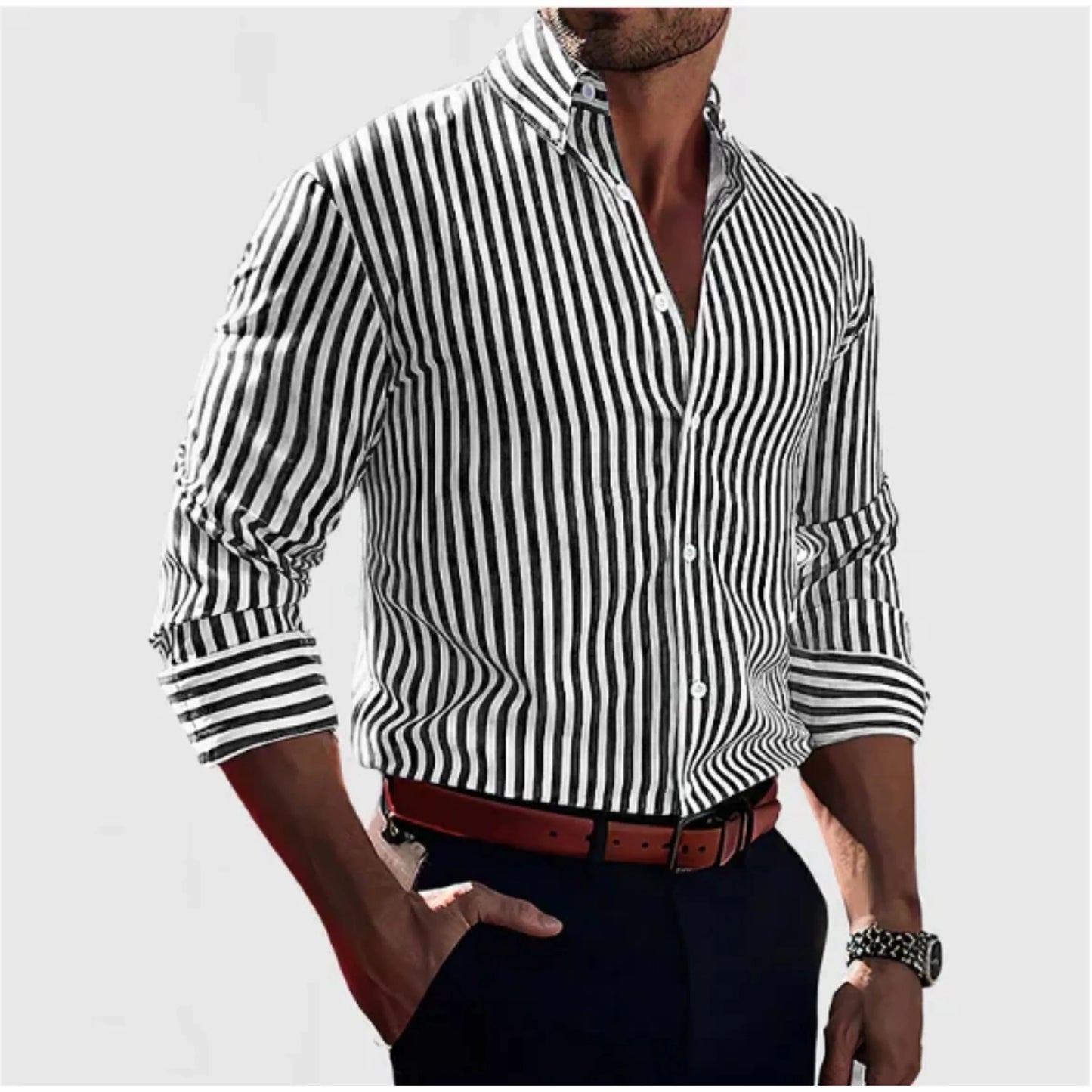Chemise Homme à Rayures Classique et Chic