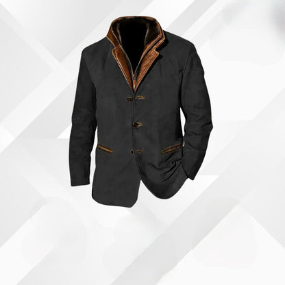 Veste Homme Classique en Laine avec Col Montant et Fermeture Boutons - PanierRoyale