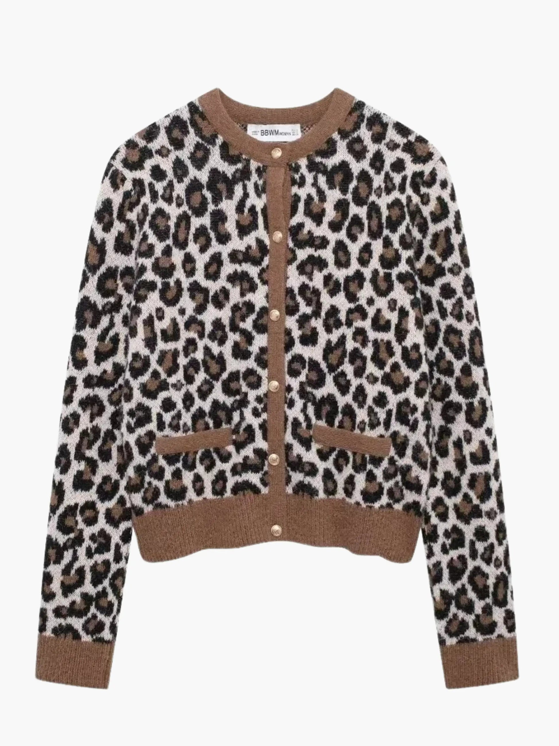 Cardigan Leopard Noir et Blanc Femme - BerlinGlamour
