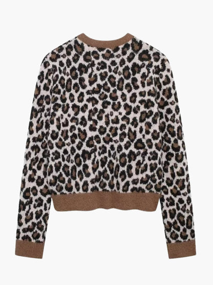 Cardigan Leopard Noir et Blanc Femme