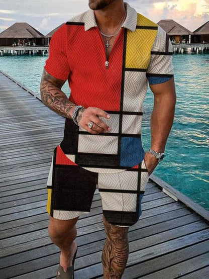 Costume Homme Décontracté imprimé couleur