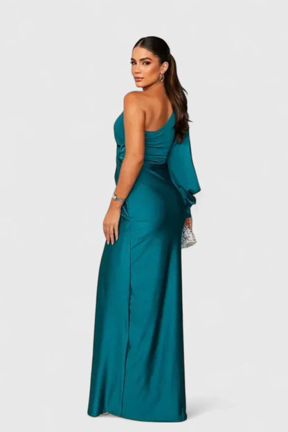 Robe Soirée Épaule Dévoilée et Ceinture