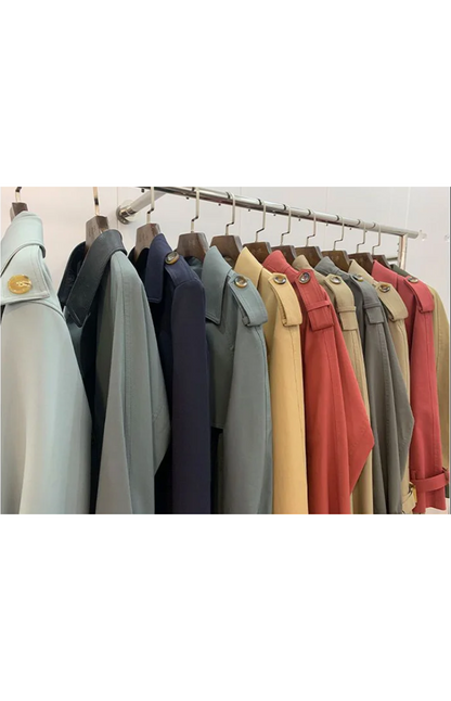 Manteau Femme Long Élégant avec Col Revers