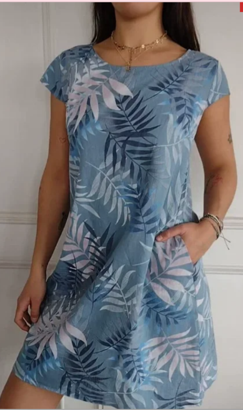 Robe fluide Femme Imprimé Végétal Poches