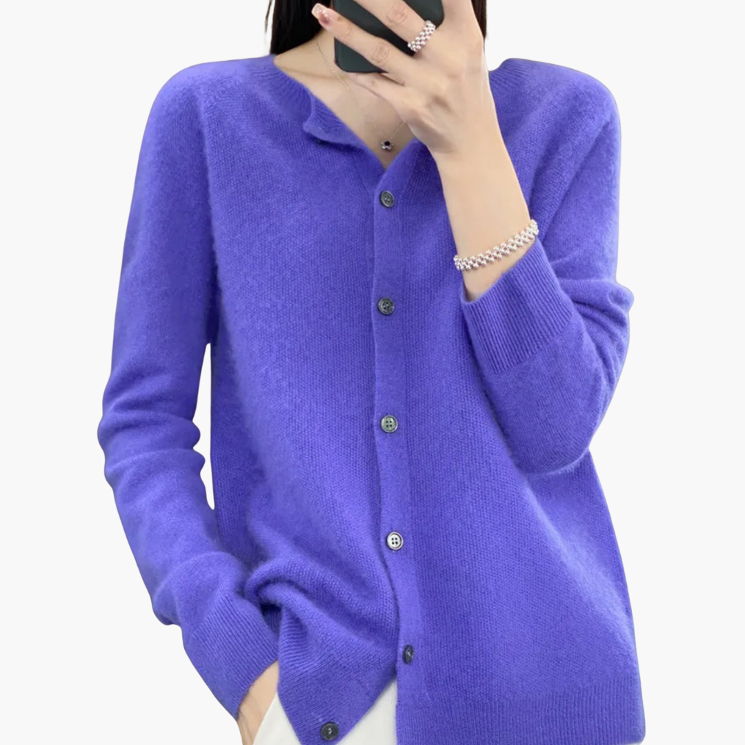 Gilet Féminin Rose Pastel Boutons Décoratifs