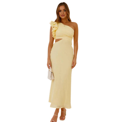 Robe Soirée Élégante Longue à Épaules Découvertes - PanierRoyale