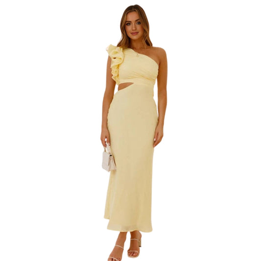 Robe Soirée Élégante Longue à Épaules Découvertes - PanierRoyale