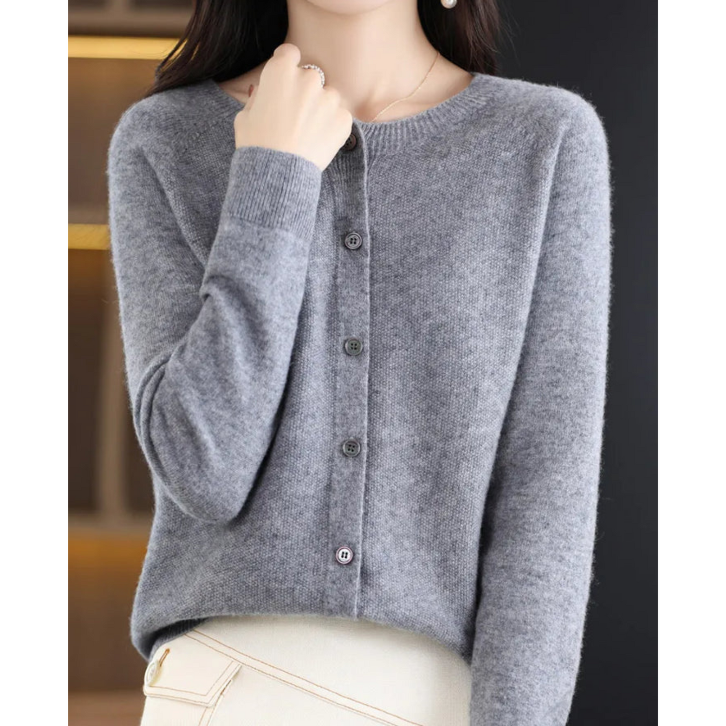 Gilet Femme en Laine Douce et Chaude pour Hiver