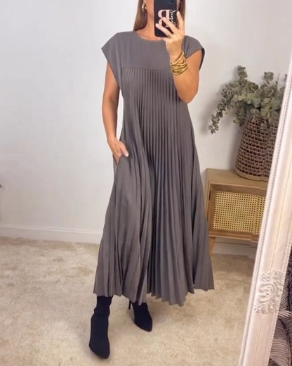 Robe longue Femme Tissu confortable Coupe fluide avec poches