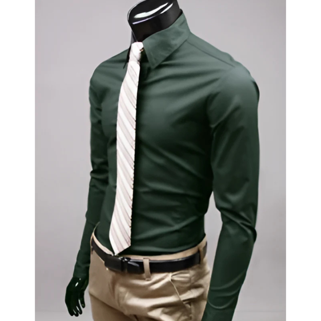 Chemise Homme Slim Manches Longues Classique