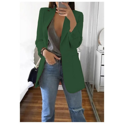 Veste Femelle Bleu Clair Détendue à Manches Longues