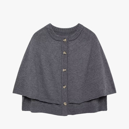 Chloé | Écharpe Cape à Boutons et Ourlet Dégradé