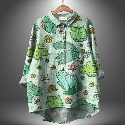 Chemise Manches Courtes Florale Femme Élégante
