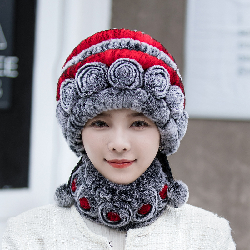 Bonnet Femme Hiver Fourré Doux et Confortable
