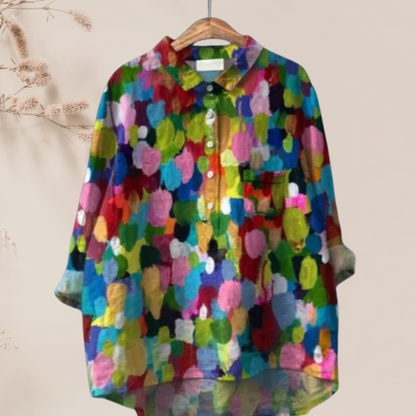Chemisier femme en soie imprimé floral chic